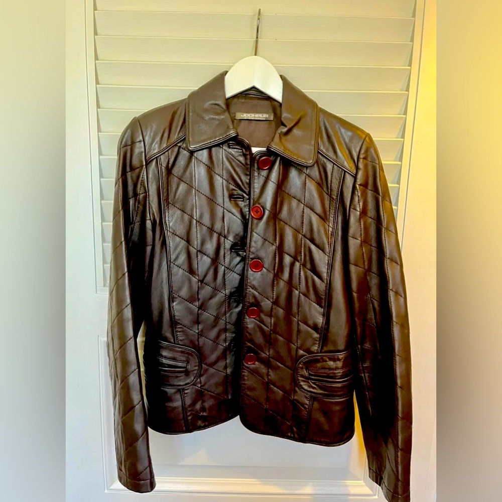 Gallery Lafayette Leather Jacket Women 36